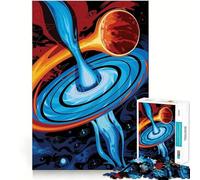 Puzzle da 1000 pezzi con illustrazione di buco nero e pianeta Divertimento assicurato,stimola la mente,momento di relax,regalo di Natale 38x26cm
