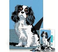 Puzzle da 1000 pezzi con illustrazione di Cavalier King Charles Spaniel,bordi lisci,gioco creativo,giocattolo per momenti di relax,regalo di compleanno divertente (38x52cm)