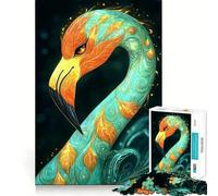 Puzzle da 1000 pezzi con illustrazione di fenicottero decorato, ideale per ragazzi, gioco di logica e abilità, per momenti di relax, con tagli precisi (38x52cm)
