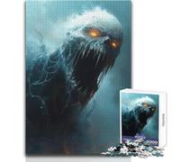 Puzzle da 1000 pezzi con illustrazione di mostri spaventosi, passatempo pacifico e appagante, perfetto incastro, taglio di precisione, dimensioni del giocattolo 38x52cm