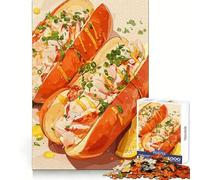Puzzle da 1000 pezzi con illustrazione di panini all'aragosta e limone,ideale per ragazzi,per allenare la mente,per il tempo libero,perfetto come regalo (50x75cm)
