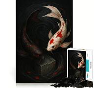 Puzzle da 1000 pezzi con illustrazione di pesci koi Yin Yang per adulti,gioco di problem solving,taglio di qualità professionale,rilassante attività di gruppo al chiuso (50x75cm)
