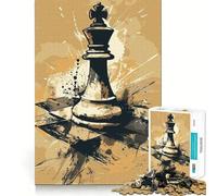Puzzle da 1000 pezzi con illustrazione di pezzi degli scacchi,taglio premium,gioco creativo per la mente,pace,divertimento,decorazione natalizia da parete (38x26cm)