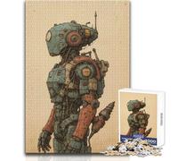 Puzzle da 1000 pezzi con illustrazione di robot steampunk, un modo rilassante per riempire il tempo libero, giocattolo da gioco con taglio preciso e costante, dimensioni 38x52cm