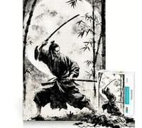 Puzzle da 1000 pezzi con illustrazione di Samurai Sumi E, ideale per adolescenti, stimolante per l'intelletto e il relax mentale Taglio di qualità Regalo perfetto per le vacanze (50x75cm)