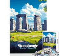 Puzzle da 1000 pezzi con illustrazione di Stonehenge,giocattolo educativo,regalo per donne e uomini,giochi educativi interessanti,riduzione dello stress,dimensioni 38x26cm
