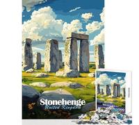 Puzzle da 1000 pezzi con illustrazione di Stonehenge,giocattolo educativo,regalo per donne e uomini,giochi educativi interessanti,riduzione dello stress,dimensioni 38x26cm