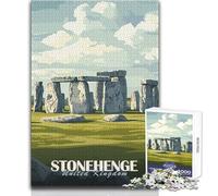 Puzzle da 1000 pezzi con illustrazione di Stonehenge per adulti, attività cognitiva e di apprendimento ludico, regalo perfetto per sorprese gioiose, dimensioni 38x52cm