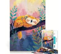 Puzzle da 1000 pezzi con illustrazione di un bradipo addormentato su un ramo, ideale per adolescenti Un'attività rilassante e stimolante per la memoria Opera d'arte nitida e di alta qualità 50x75cm