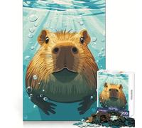 Puzzle da 1000 pezzi con illustrazione di un capibara che nuota sott'acqua, ideale per adolescenti Attività rilassante e per il benessere mentale Perfetto per incastri a scomparsa Un regalo adorabile