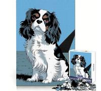 Puzzle da 1000 pezzi con illustrazione di un Cavalier King Charles Spaniel,ideale per adolescenti,come esercizio mentale,rilassante e divertente,perfetto per le vacanze (38x52cm)