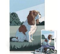 Puzzle da 1000 pezzi con illustrazione di un Cavalier King Charles Spaniel,ideale per adulti Sviluppa le capacità cognitive,regala tempo prezioso e offre un'esperienza memorabile Dimensioni 50x75cm