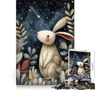 Puzzle da 1000 pezzi con illustrazione di un coniglio sotto una notte stellata ideale per ragazzi stimola la memoria è facile da usare e crea un'atmosfera rilassante Bordo pulito Sorpresa natalizia