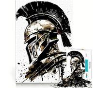 Puzzle da 1000 pezzi con illustrazione di un elmo da guerriero spartano per adulti, gioco intelligente antistress, assemblaggio, regalo speciale 38x26cm