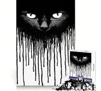 Puzzle da 1000 pezzi con illustrazione di un gatto nero che cola a inchiostro,ideale per adulti Puzzle che stimola il pensiero critico e favorisce la concentrazione Perfetto per un regalo di Natale