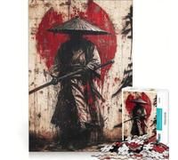 Puzzle da 1000 pezzi con illustrazione di un guerriero samurai e graffiti giocattolo educativo sfida di velocità manuale con pezzi di forma casuale completamente ad incastro 50x75cm