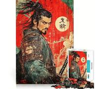 Puzzle da 1000 pezzi con illustrazione di un guerriero samurai e graffiti ideale per adulti Gioco di puzzle che stimola la memoria favorisce il rilassamento mentale e facilita il taglio di compleanno