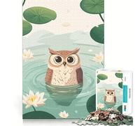Puzzle da 1000 pezzi con illustrazione di un gufo in uno stagno ideale per adulti per stimolare la concentrazione e il tempo libero perfetto per la casa e il relax con bordi netti perfetto come regalo