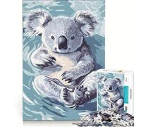 Puzzle da 1000 pezzi con illustrazione di un koala che galleggia nell'acqua gioco per tutta la famiglia attività divertenti da fare a casa compleanno e Natale 50x75cm