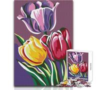 Puzzle da 1000 pezzi con illustrazione di un mazzo di tulipani colorati per adolescenti, gioco di pensiero logico interattivo, ideale come regalo per occasioni memorabili, dimensioni 38x26cm