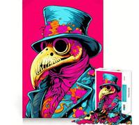 Puzzle da 1000 pezzi con illustrazione di un medico della peste e fiori, per adulti e ragazzi, gioco di logica, per la casa, divertimento, taglio di qualità, regalo classico (38x26cm)