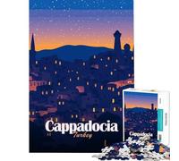 Puzzle da 1000 pezzi con illustrazione di un paesaggio notturno della Cappadocia Turchia Gioco pratico e coinvolgente per sviluppare la pazienza Opera d'arte regalo o decorazione per la casa (75x50cm)