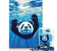 Puzzle da 1000 pezzi con illustrazione di un panda che nuota sott'acqua, ideale per ragazzi, gioco di intelletto, attività per rafforzare lo spirito di squadra, regalo memorabile (38x26cm)