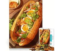 Puzzle da 1000 pezzi con illustrazione di un panino Banh Mi,bordi lisci,gioco di abilità mentale,divertimento,momento di relax,regalo di compleanno,hobby (50x75cm)