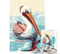 Puzzle da 1000 pezzi con illustrazione di un pellicano nell'acqua ideale per compleanni e Natale Decorazione per la casa gioco educativo adatto a persone dai 14 anni in su (38x26cm)