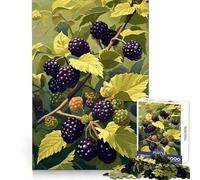Puzzle da 1000 pezzi con illustrazione di un ramo di more per adolescenti, ideale per il tempo libero, la fuga dalla routine quotidiana e un regalo significativo (38x26cm)