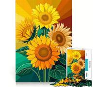 Puzzle da 1000 pezzi con illustrazione di un vivace bouquet di girasoli,ideale per adulti Gioco divertente e stimolante,facile da assemblare e perfetto per tutta la famiglia Attività serale (38x52cm)