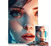 Puzzle da 1000 pezzi con illustrazione di un volto anime per adulti,divertente gioco mentale con tecnologia di taglio laser avanzata,sfida divertente per passare il tempo (38x52cm)