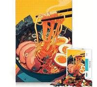 Puzzle da 1000 pezzi con illustrazione di una ciotola di ramen, ideale per adolescenti Gioco rilassante, evasione dalla realtà, bordi precisi, (50x75cm)