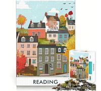 Puzzle da 1000 pezzi con illustrazione di una città, ideale per adulti, gioco di logica e serenità, con taglio preciso, perfetto come regalo di Natale (50x75cm)