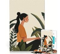Puzzle da 1000 pezzi con illustrazione di una donna nella natura,gioco di memoria,qualità premium,taglio laser,attività rilassante per serate tranquille (50x75cm)