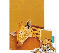Puzzle da 1000 pezzi con illustrazione di una giraffa addormentata sfida per l'intelligenza giocattolo coinvolgente gioco pratico regalo di compleanno regalo per l'amico segreto (dimensioni 38x52cm)