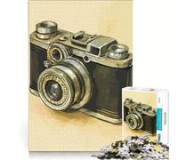 Puzzle da 1000 pezzi con illustrazione di una macchina fotografica vintage gioco rompicapo sfida impegnativa ideale come regalo per tutta la famiglia 38x26cm