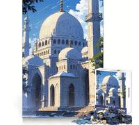 Puzzle da 1000 pezzi con illustrazione di una moschea bianca Ideale per allenamento mentale, svago e divertimento Bordi definiti Sorpresa di compleanno (38x26cm)