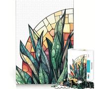 Puzzle da 1000 pezzi con illustrazione di una pianta in vetro colorato per adolescenti ideale per rafforzare la memoria per un'esperienza rilassante e di qualità Regalo perfetto per gli amanti