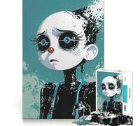 Puzzle da 1000 pezzi con illustrazione di una ragazza robot triste ideale per adolescenti per rafforzare la memoria creare un'atmosfera rilassante e divertente con bordi di qualità e un regalo