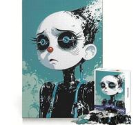 Puzzle da 1000 pezzi con illustrazione di una ragazza robot triste ideale per adolescenti per rafforzare la memoria creare un'atmosfera rilassante e divertente con bordi di qualità e un regalo