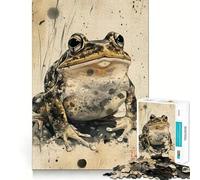 Puzzle da 1000 pezzi con illustrazione di una rana ad acquerello,gioco creativo per sviluppare le capacità di costruzione,incastro perfetto,nessun pezzo si stacca,attività per rafforzarei legami