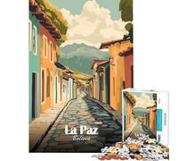 Puzzle da 1000 pezzi con illustrazione di una strada di La Paz Bolivia Gioco per famiglie sfida per l'intelligenza giocattolo avvincente ottimo regalo per compleanni (dimensioni 38x26cm)