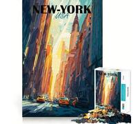 Puzzle da 1000 pezzi con illustrazione di una strada di New York City, per adulti, gioco intelligente e antistress, con un'attraente sorpresa (38x52cm)