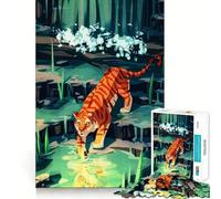 Puzzle da 1000 pezzi con illustrazione di una tigre nella giungla ideale per ragazzi un gioco intelligente per trascorrere del tempo insieme con tagli precisi e un'opera d'arte da collezione 38x26cm