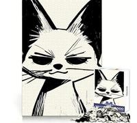 Puzzle da 1000 pezzi con illustrazione di una volpe in bianco e nero,ideale per adulti,stimolante per la mente,per un momento di relax e tranquillità Ideale come puzzle a incastro Regalo perfetto
