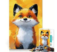 Puzzle da 1000 pezzi con illustrazione di una volpe sorridente, ideale per ragazzi, un gioco che stimola la riflessione e il divertimento, perfetto per un Natale all'insegna del relax 38x52cm