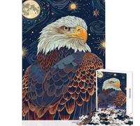 Puzzle da 1000 pezzi con illustrazione di un'aquila nel cielo stellato,giocattoli antistress,ottimo regalo per giochi impossibili,allena il cervello e le mani,dimensioni 38x26cm