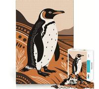 Puzzle da 1000 pezzi con illustrazione stilizzata di un pinguino, gioco per adulti, esercizio mentale, divertimento condiviso, taglio di precisione, opera d'arte da esporre 38x52cm