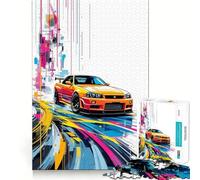 Puzzle da 1000 pezzi con immagine astratta della Nissan Skyline R per adulti, gioco interattivo per la casa, taglio preciso, decorazione da parete (50x75cm)